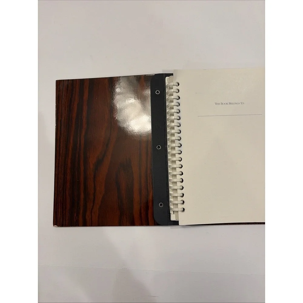 Vintage Jehuani Wood Grain Address‎ Book 3 Ring Binder Korea